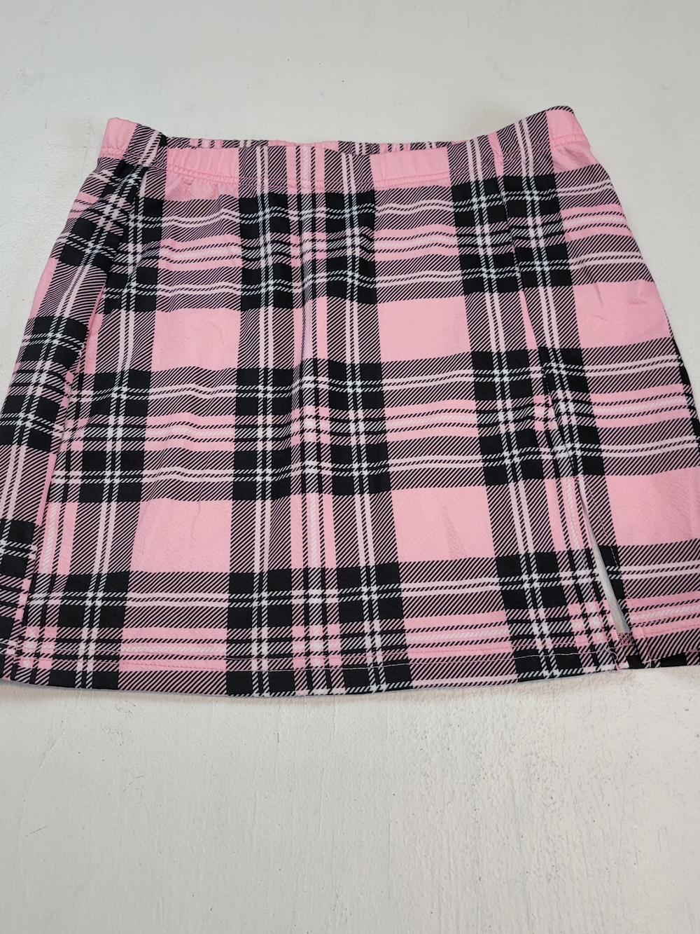 SHEIN Pink & Black Plaid Mini Skirt